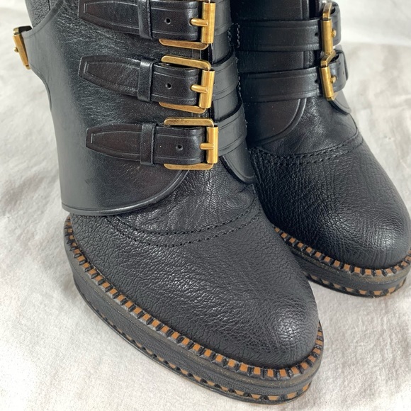 CHRISTIAN DIOR Black Leather Women's Booties - Picture 6 of 14